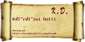 Körözsi Dolli névjegykártya